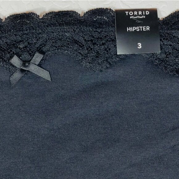 Torrid Black Hipster Panties 3X 22/24 NWT Soft Stretch Everyday Fit - Picture 3 of 5